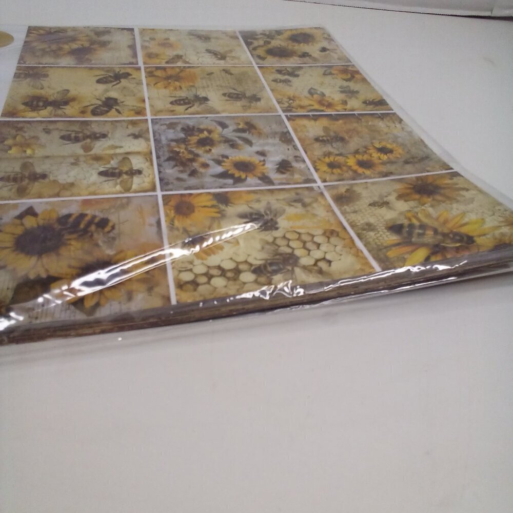 Scrapbooking Paper 12 x 12 Honey Bees Sunflowers 36 Sheets Craft DIY Double Side - Picture 7 of 8